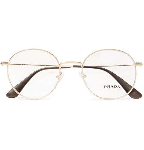 prada glasses gold frame